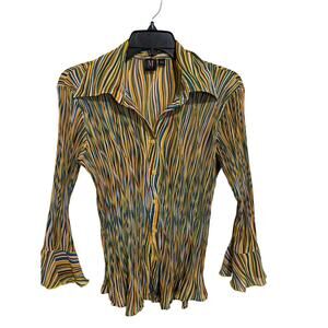Vintage Milano Rainbow Button Up Blouse L